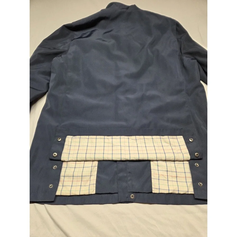 Brooks Brothers 346 Blazer Rain Jacket Coat Men XL Navy Blue Full Zip Snap